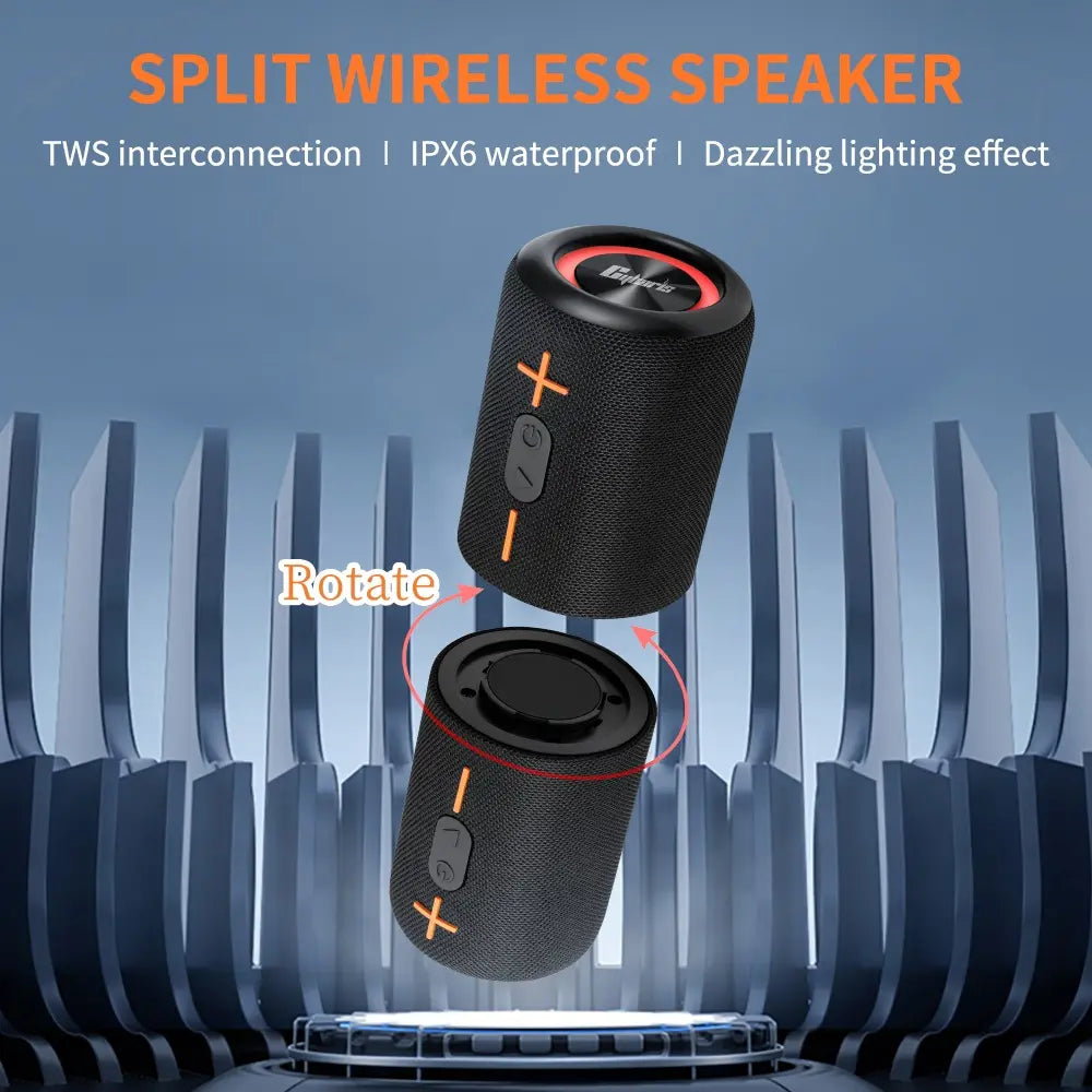 Upgraded 2-in-1 Portable Bluetooth Speaker with 20-Watt Stereo Bass, IPX6 Waterproof Rating, and Home Theater Surround Sound - Modern Design for Music Enthusiasts, Featuring Bluetooth 5.3 Connectivity