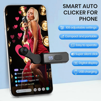 IMOLI Rechargeable Automatic Clicker - Efficient Screen Tap Simulator for Smartphones and Controllers | Smart Trigger for Shopping, Rewards, Live Broadcast Engagement, and Task Management