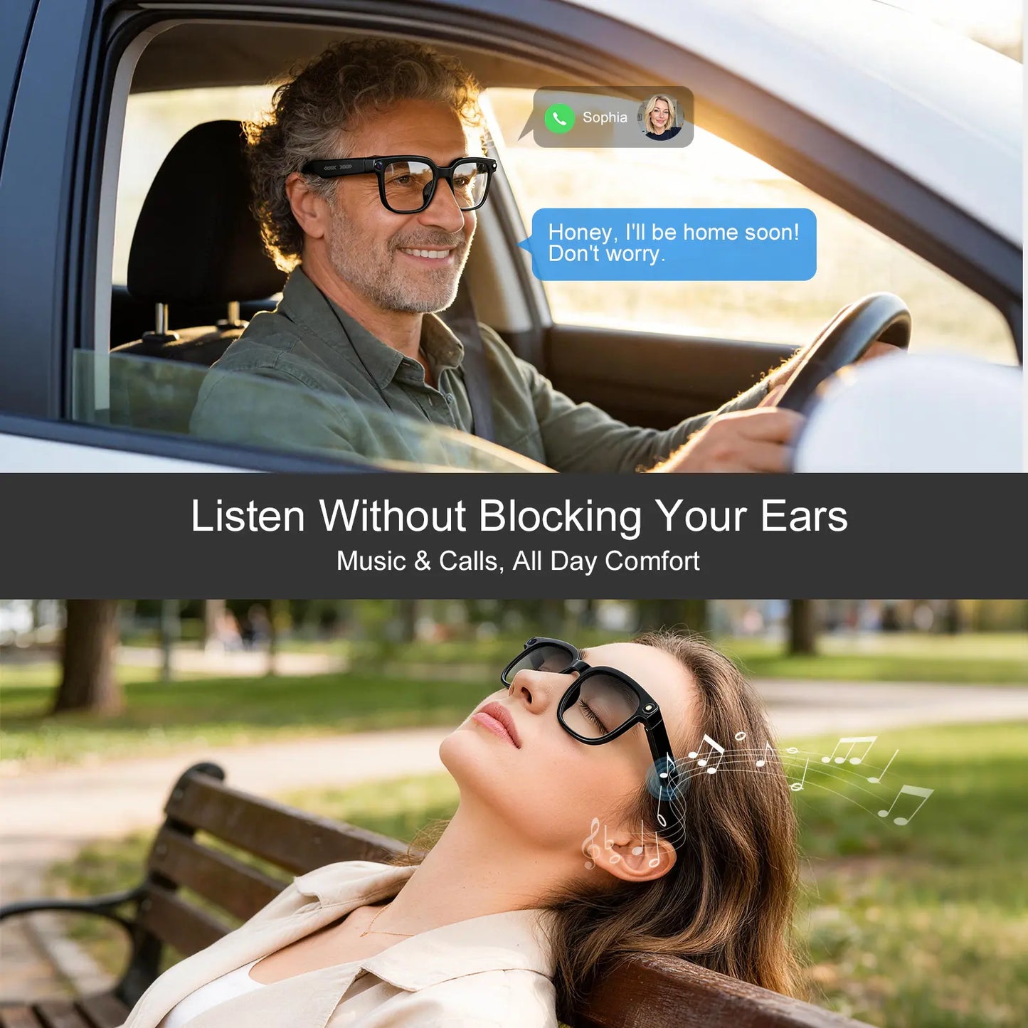 Smart AI Camera Glasses with 8MP Photochromic Lenses, Touch Button Adjustment for Hands-Free Photography, Real-Time Translation in 160+ Languages, Bluetooth Connectivity, and UV Protection for Outdoor Adventures