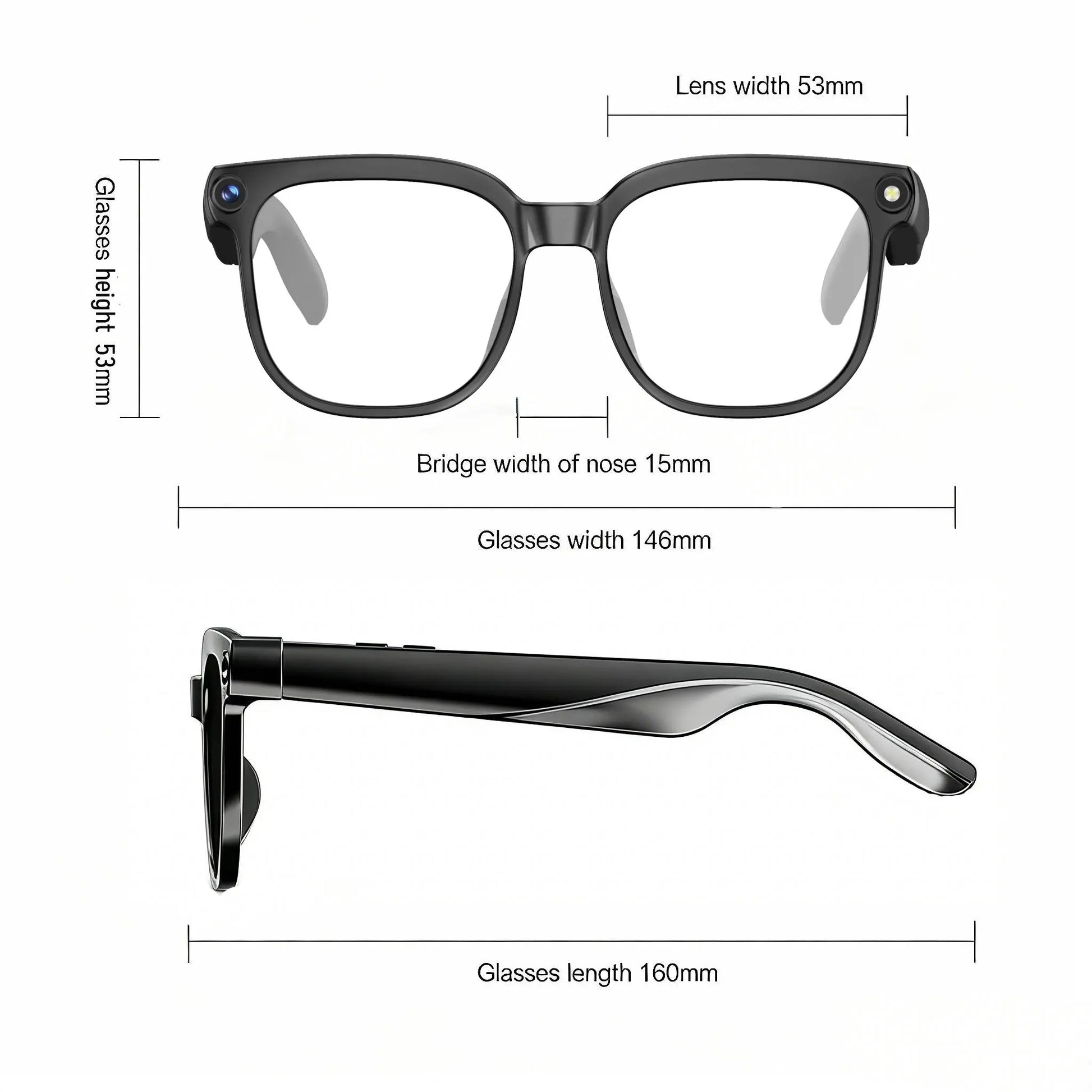 Smart AI Camera Glasses with 8MP Photochromic Lenses, Touch Button Adjustment for Hands-Free Photography, Real-Time Translation in 160+ Languages, Bluetooth Connectivity, and UV Protection for Outdoor Adventures