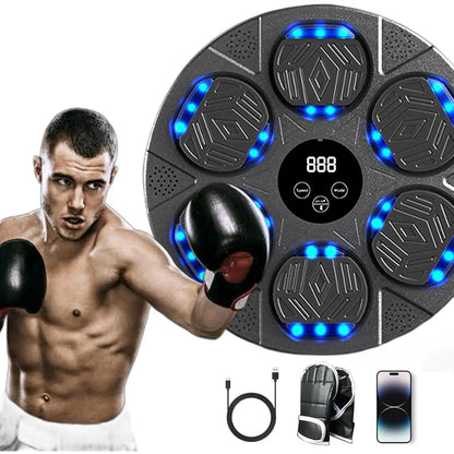 LED-Illuminated Electronic Punching Game for Kids - Wall-Mounted Boxing Target with Adjustable Speed and Volume, Ideal Fitness Toy for Home Sports and Holiday Gifts