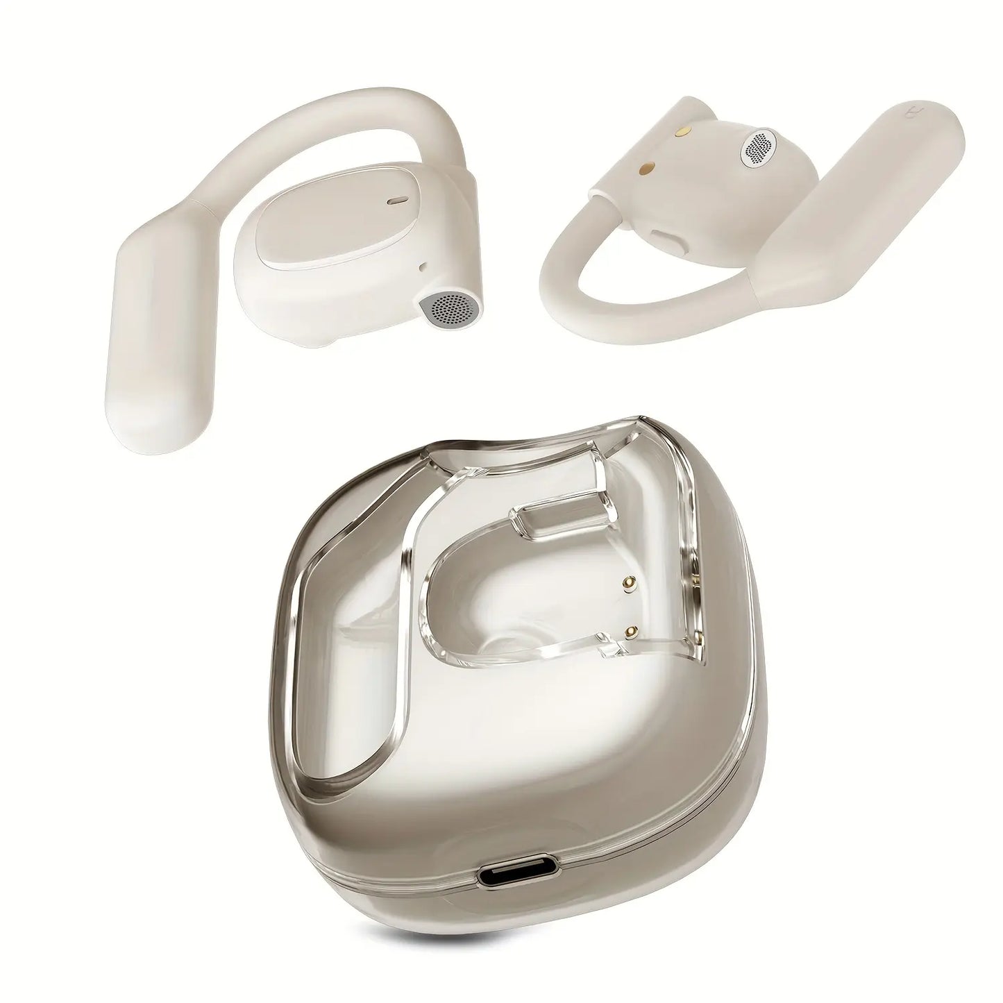 Open Ear Headphones with 80-Hour Playtime, Air Conduction Technology, Fast Charging, 16.2mm Hi-Fi Audio Drivers, Physical Controls, ENC Microphone, IPX5 Waterproof Rating, Bluetooth 5.4 - 2025 Upgrade for Fitness Use, Available in White and Black