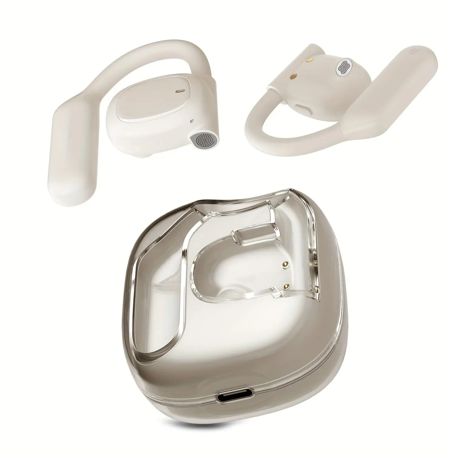 Open Ear Headphones with 80-Hour Playtime, Air Conduction Technology, Fast Charging, 16.2mm Hi-Fi Audio Drivers, Physical Controls, ENC Microphone, IPX5 Waterproof Rating, Bluetooth 5.4 - 2025 Upgrade for Fitness Use, Available in White and Black