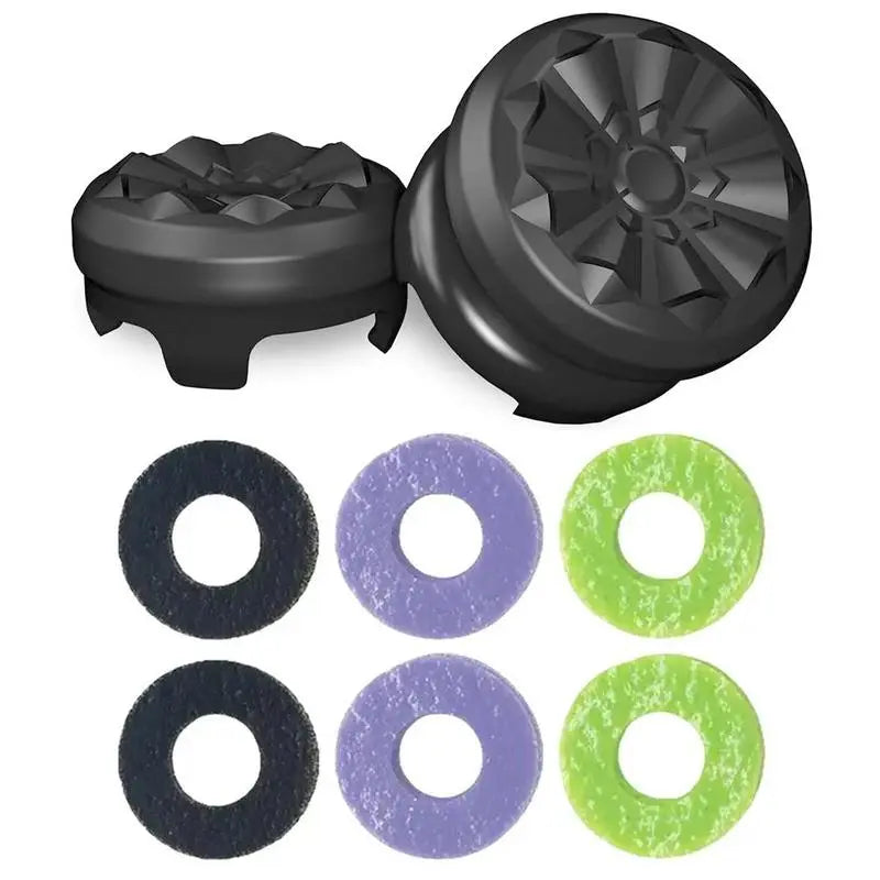 Precision Aim Boost Thumbstick Accessory Kit for PlayStation 5 and PlayStation 4 Controllers | Purple-Black Silicone Rubber Precision Rings (6 Pieces)