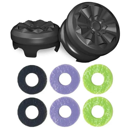 Precision Aim Boost Thumbstick Accessory Kit for PlayStation 5 and PlayStation 4 Controllers | Purple-Black Silicone Rubber Precision Rings (6 Pieces)