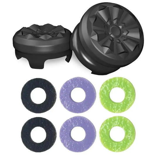 Precision Aim Boost Thumbstick Accessory Kit for PlayStation 5 and PlayStation 4 Controllers | Purple-Black Silicone Rubber Precision Rings (6 Pieces)