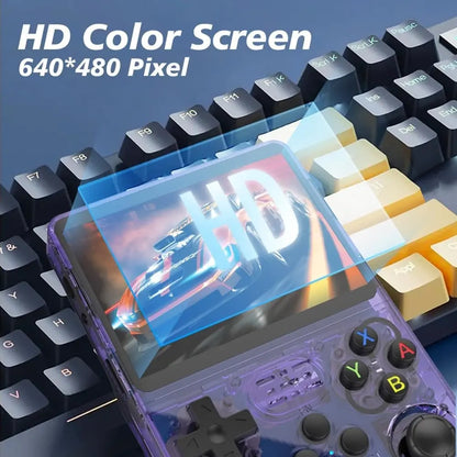 R36S Retro Video Handheld Game Console with Linux System 3.5 in IPS Screen 3000Mah Battery 32G+64G TF Card Pre-Installed Games for Christmas, Thanksgiving, Holiday Gift