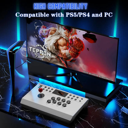 Nonbliep Wired Arcade Stick for PlayStation 5, PS4, PC, and Android - Featuring Programmable Functions, Turbo Mode, and 9.8FT Braided Cable