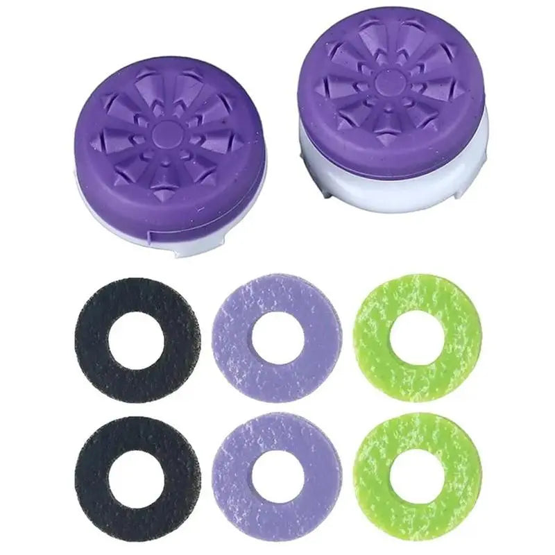 Precision Aim Boost Thumbstick Accessory Kit for PlayStation 5 and PlayStation 4 Controllers | Purple-Black Silicone Rubber Precision Rings (6 Pieces)