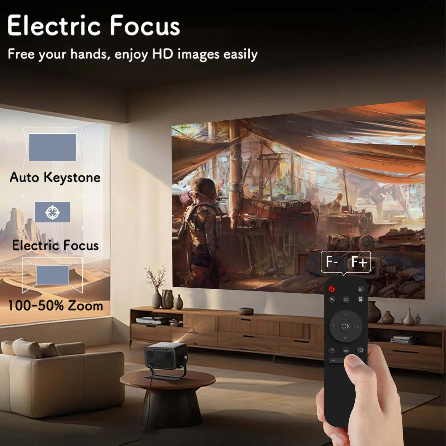 Summervibes2026 Upgraded Black Projector, Father’S Day Gift; Supports 4K/1280P HD; Bluetooth Projector with Built-In Speakers; Portable Mini Outdoor Movie Projector for Summer; Compatible with Laptops, Smartphones, Smart TV Sticks, Xbox, and PS5; Ideal Bi