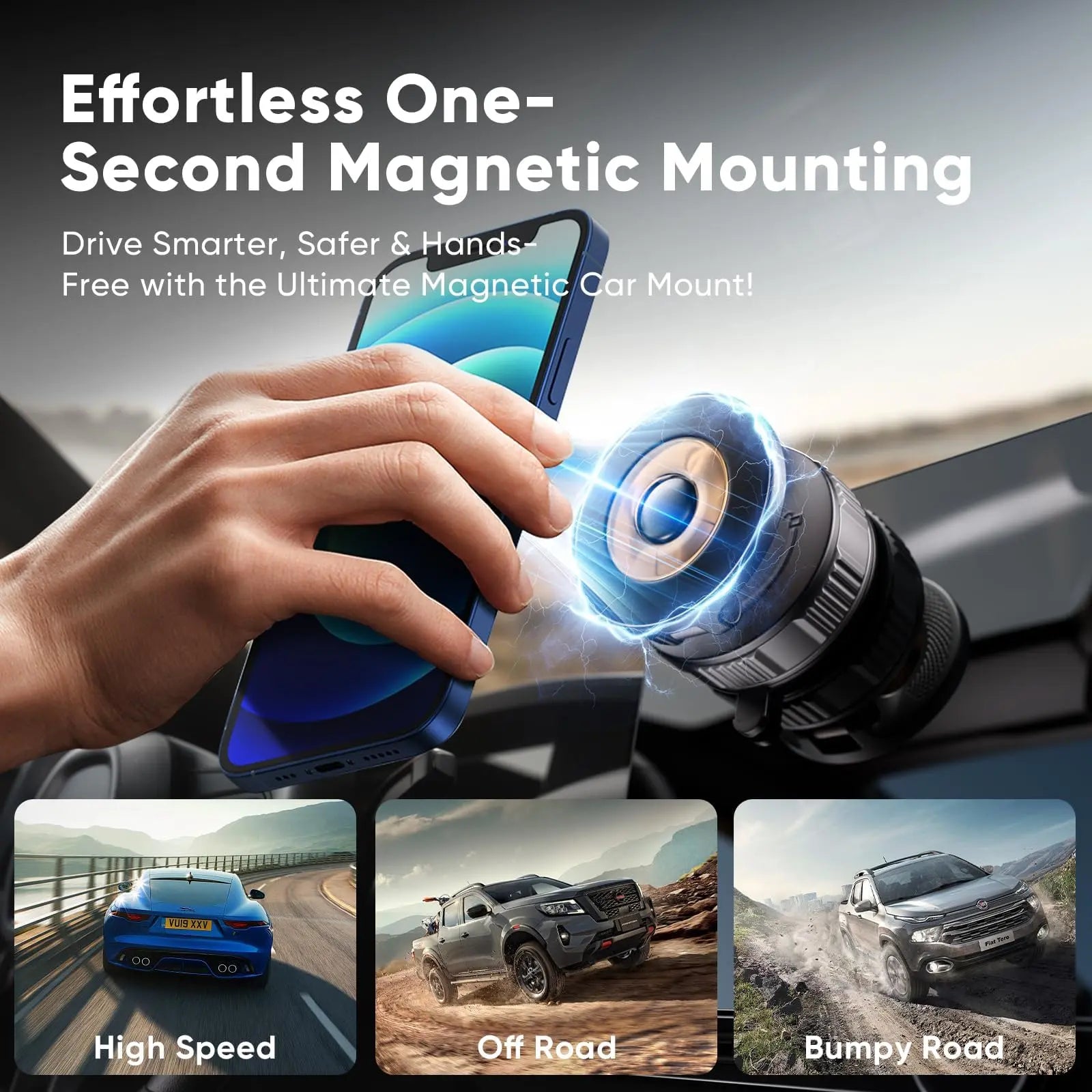 Universal Magnetic Car Phone Mount, Foldable 360° Vacuum Suction Cup Holder for Dashboard, Hands-Free Gym & Mirror Wall Mount Fits Iphone 17 16 15 & Android All Cars