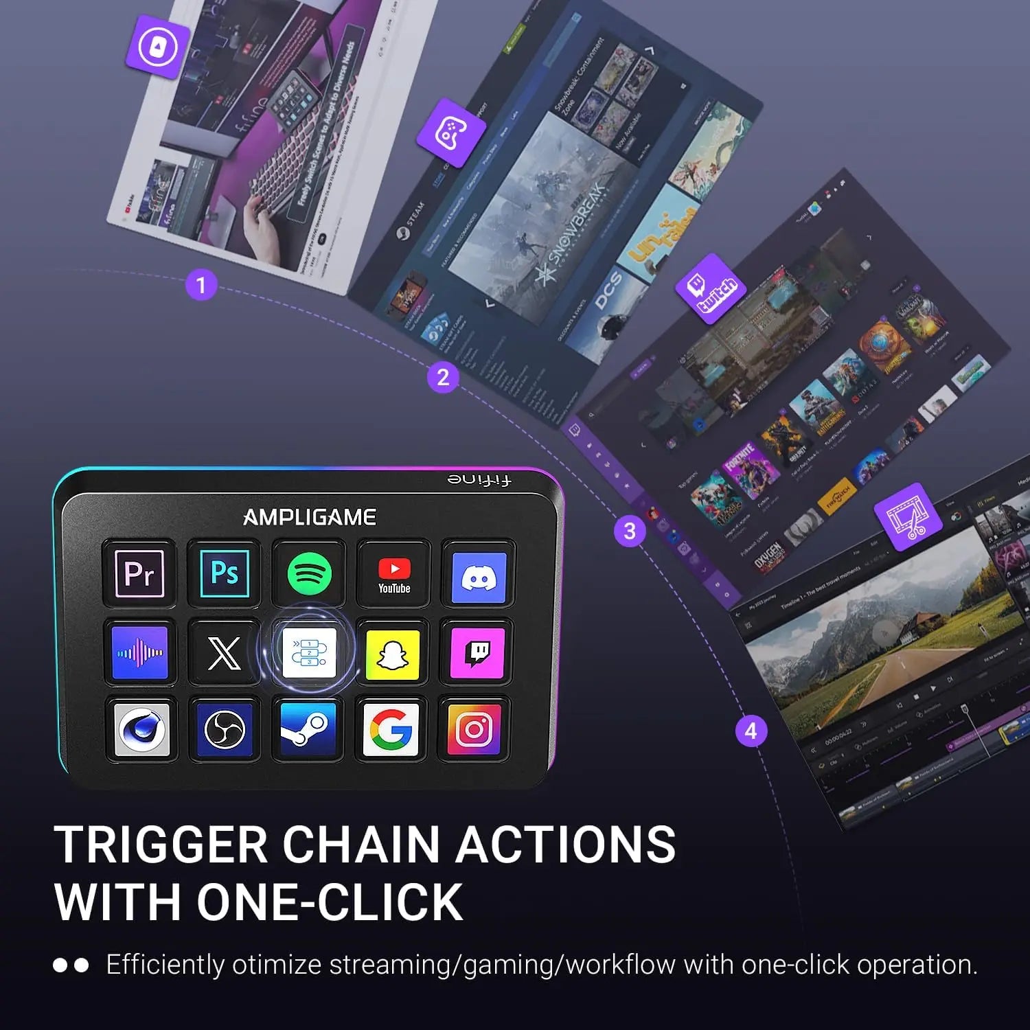 FIFINE D6 Professional Gaming Stream Controller and Keyboard with 15 Macro Keys for Enhanced Streaming on OBS, Twitch, and YouTube - Compatible with Mac and PC