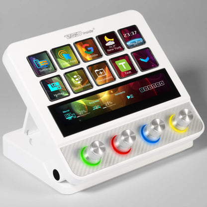 Vsdinside N4 Pro - All-in-One Customizable Keyboard Control Center with 10 LCD Keys, 4 Smart Knobs, and Touch Bar for Gaming, Streaming, and Content Creation on Mac & Windows
