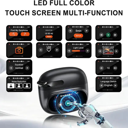 KOUO O1 Open-Ear Wireless Bluetooth 5.4 Headphones with LED HD Display, High-Fidelity Sound, IPX7 Waterproof - Ideal for Office, Sports, Studying, and Audio Calls