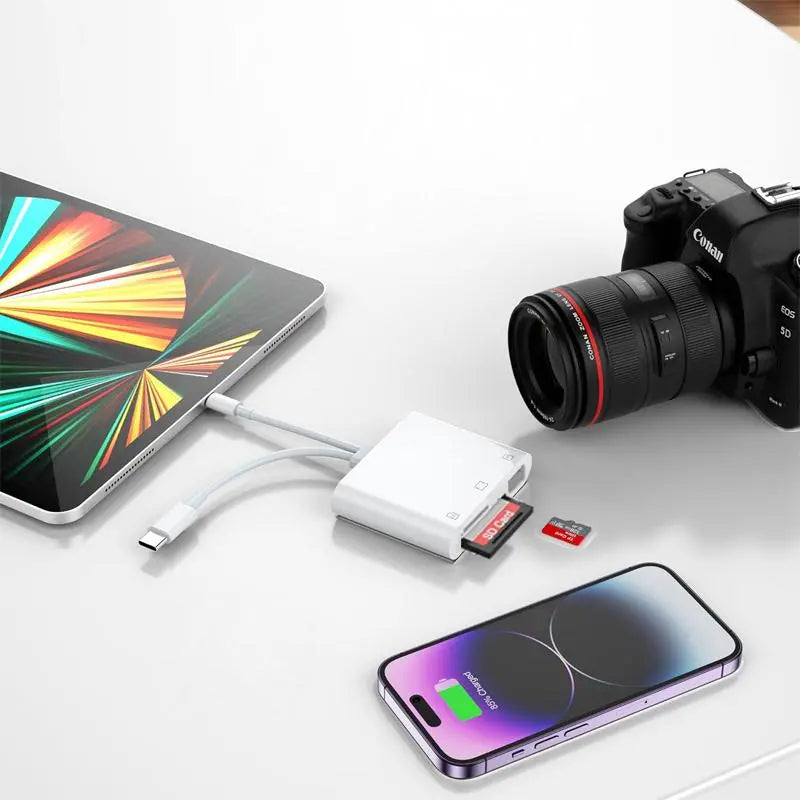 AIELOAR USB 2.0 Type-C Multi-Functional SD Card Reader for Mobile Devices and Cameras, Compatible with iPhone 13/14/15/16, USB-C Dongle and Memory Card Reader for Outdoor Photography