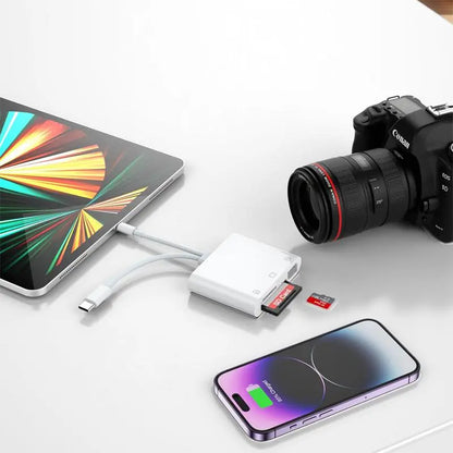 AIELOAR USB 2.0 Type-C Multi-Functional SD Card Reader for Mobile Devices and Cameras, Compatible with iPhone 13/14/15/16, USB-C Dongle and Memory Card Reader for Outdoor Photography