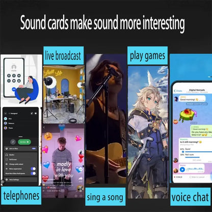 I9 Real-Time Voice Changer with Sound Card - 8 Voice Effects and Complete Accessories (Mini Microphone, Monitor Earphones, Adapters), Plug & Play, Compatible with PC, PS5, Xbox, Switch, Android, and iOS