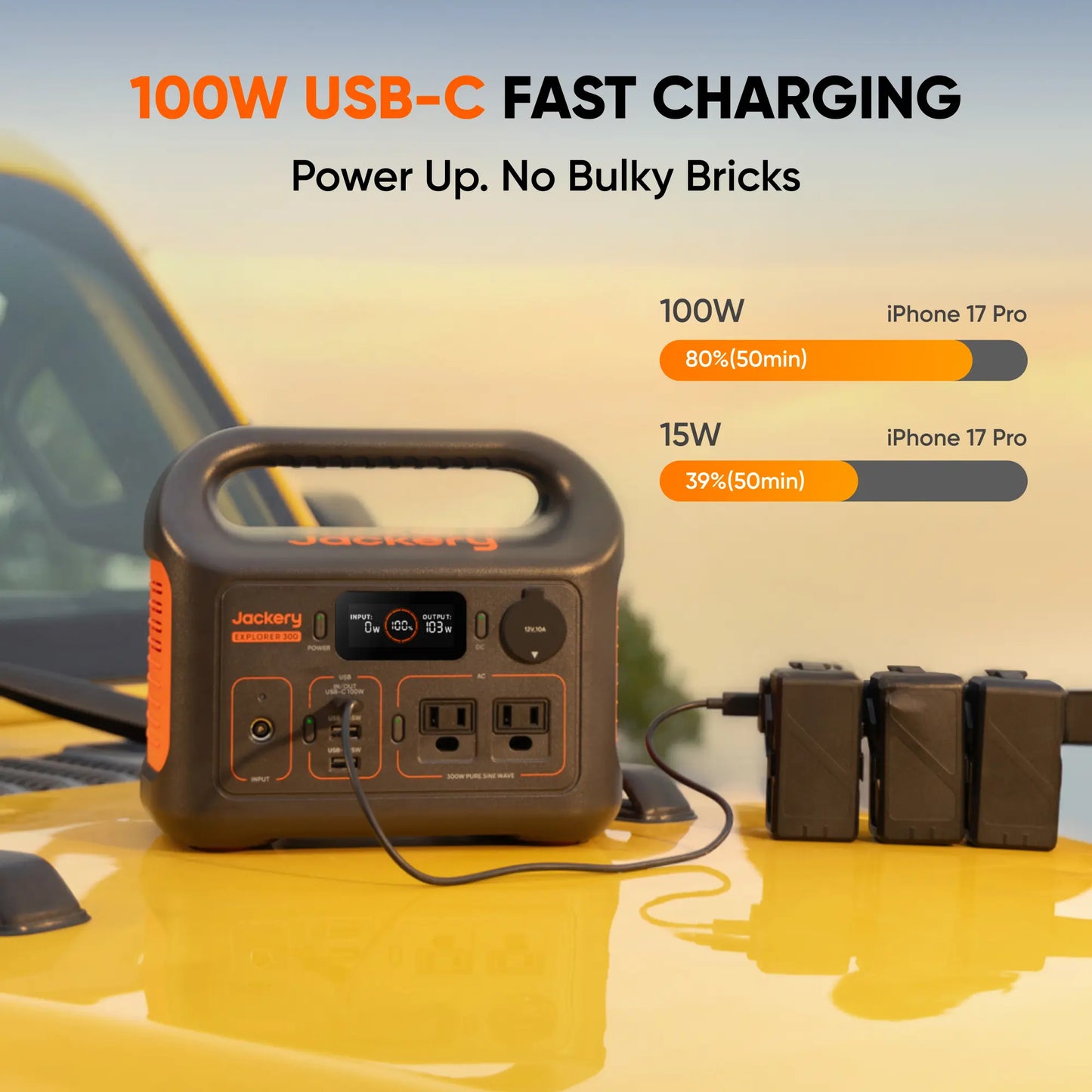 The New Jackery Explorer 300 Portable Power Bank Features a 292Wh Lithium Iron Phosphate (Lifepo4) Battery and a 300W AC Output (Summervibes).