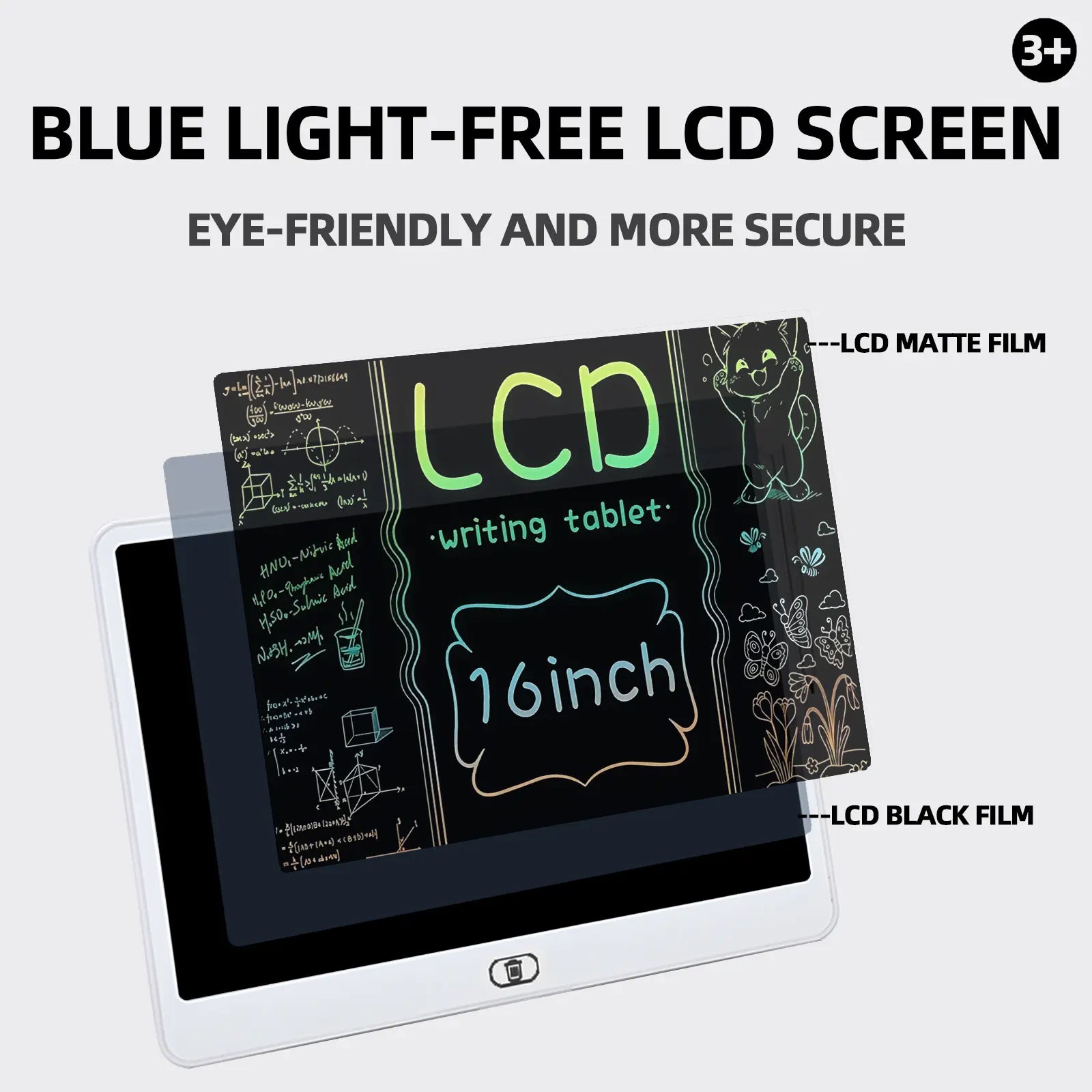 Large LCD Writing Tablet (11/13/16-Inch) - Erasable Electronic Drawing Board for Teens and Adults, Portable Sketchpad for Home, Office, and School, Ideal Digital Writing and Graphics Drawing Tablet, Perfect Back-to-School and Holiday Gift