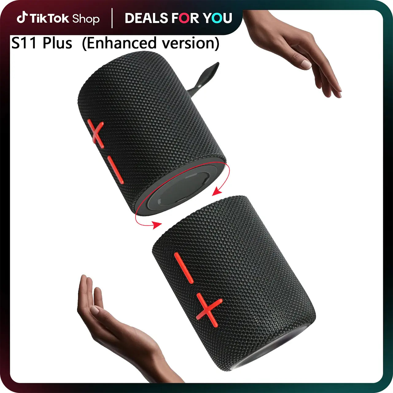 CYBORIS S11 Plus/S11 2-in-1 Bluetooth Speaker - 40W/20W High Volume Stereo, IPX6 Waterproof, 24 Hours Playtime, Bluetooth V5.3 Connectivity for Smartphones and More, Premium Audio Subwoofers