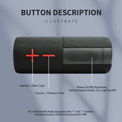 CYBORIS S11 Plus/S11 2-in-1 Bluetooth Speaker - 40W/20W High Volume Stereo, IPX6 Waterproof, 24 Hours Playtime, Bluetooth V5.3 Connectivity for Smartphones and More, Premium Audio Subwoofers