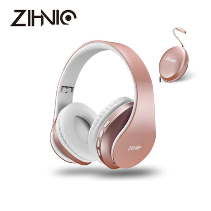 ZIHNIC WH-816 Wireless Bluetooth Over-Ear Headphones with Long Battery Life, Waterproof Design, and Foldable Sport Features for Comfortable Extended Use