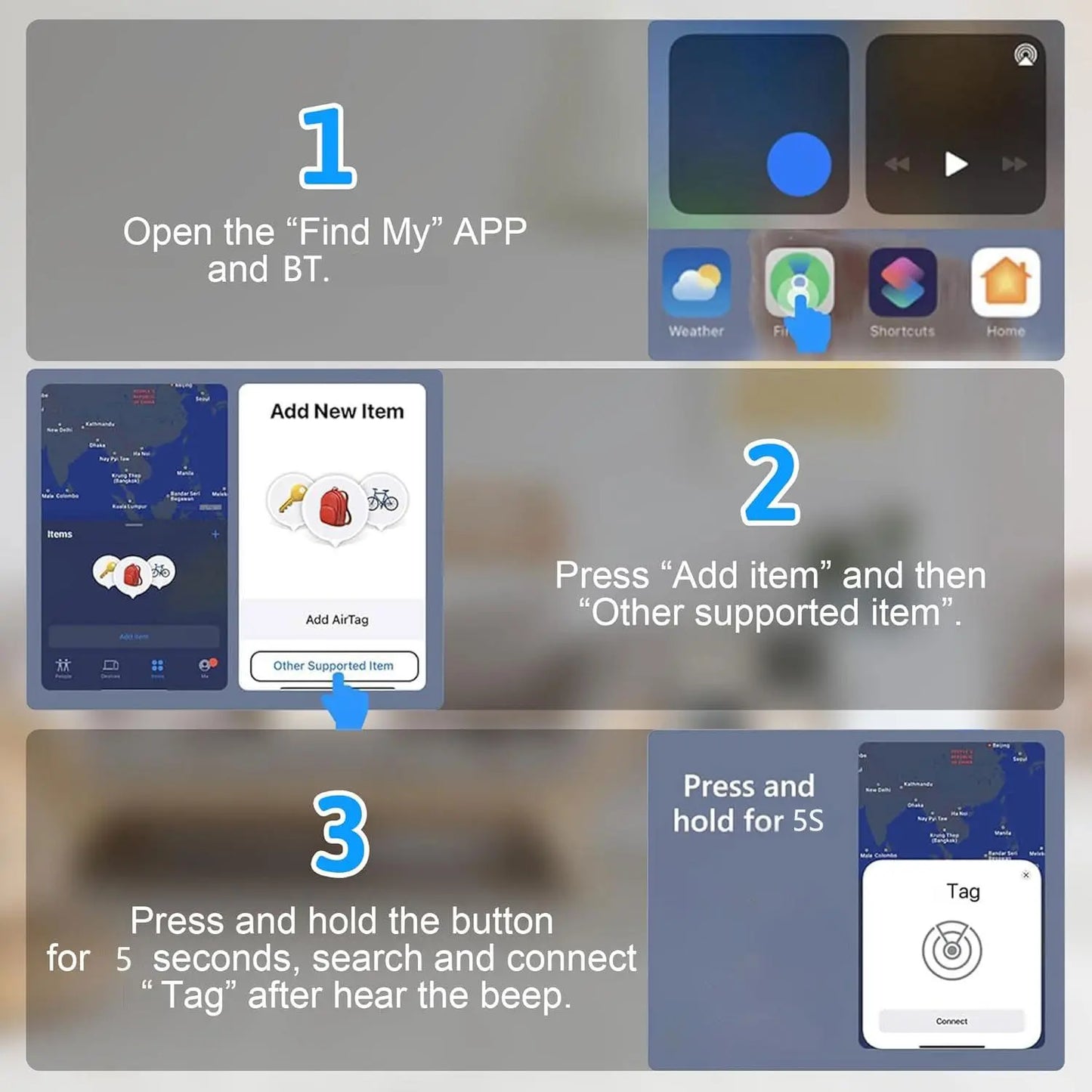 Rechargeable LED Pet Tracker Collar with Safety Light, Smart Mini Tracker Compatible with Apple Find My iOS, USB PD Charging, and QR Code Dog Tag Holder