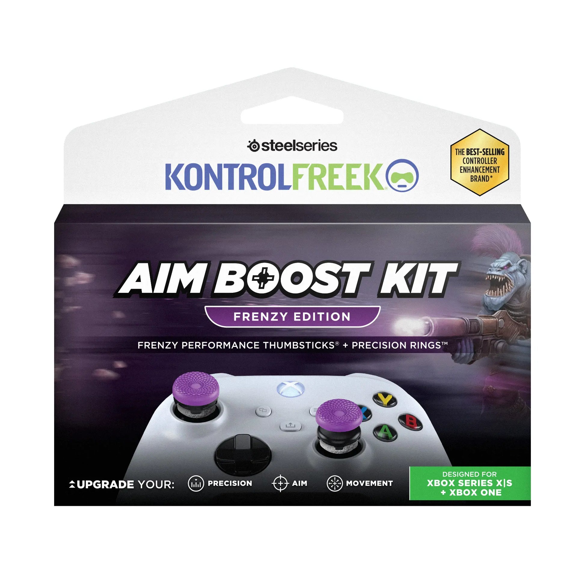 KontrolFreek Aim Boost Kit - Frenzy Edition for Xbox One and Xbox Series X Controller | Performance Thumbsticks and Precision Rings Included