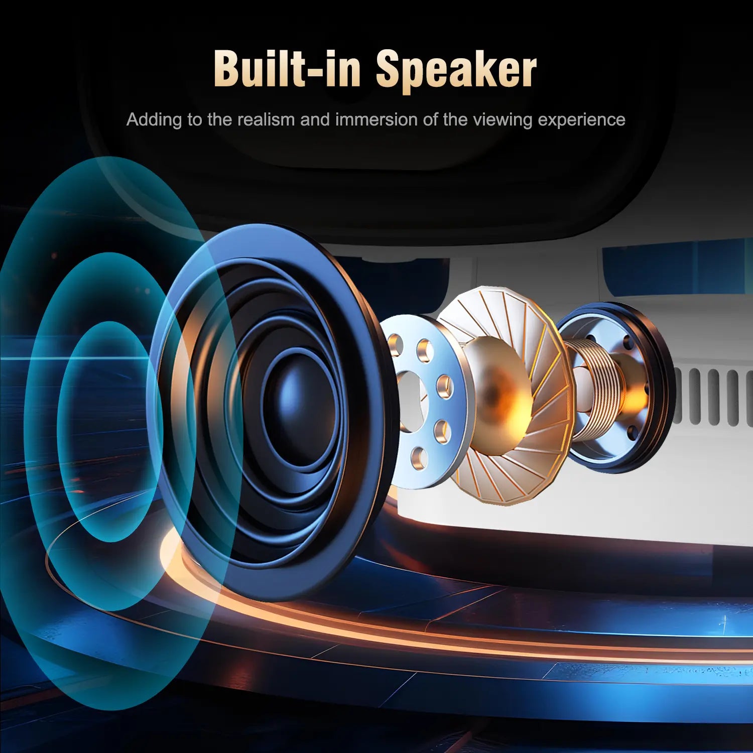 Magcubic HY310 Auto Focus Projector - 330 ANSI Lumens, Google Assistant, 8K Decode, Native 1080P, BT5.4, WIFI6, Android 14, Built-In Speaker, Allwinner H726, 180° Flexibility, 130" Screen, 60Hz Refresh Rate, Mini Portable Home Cinema Projector