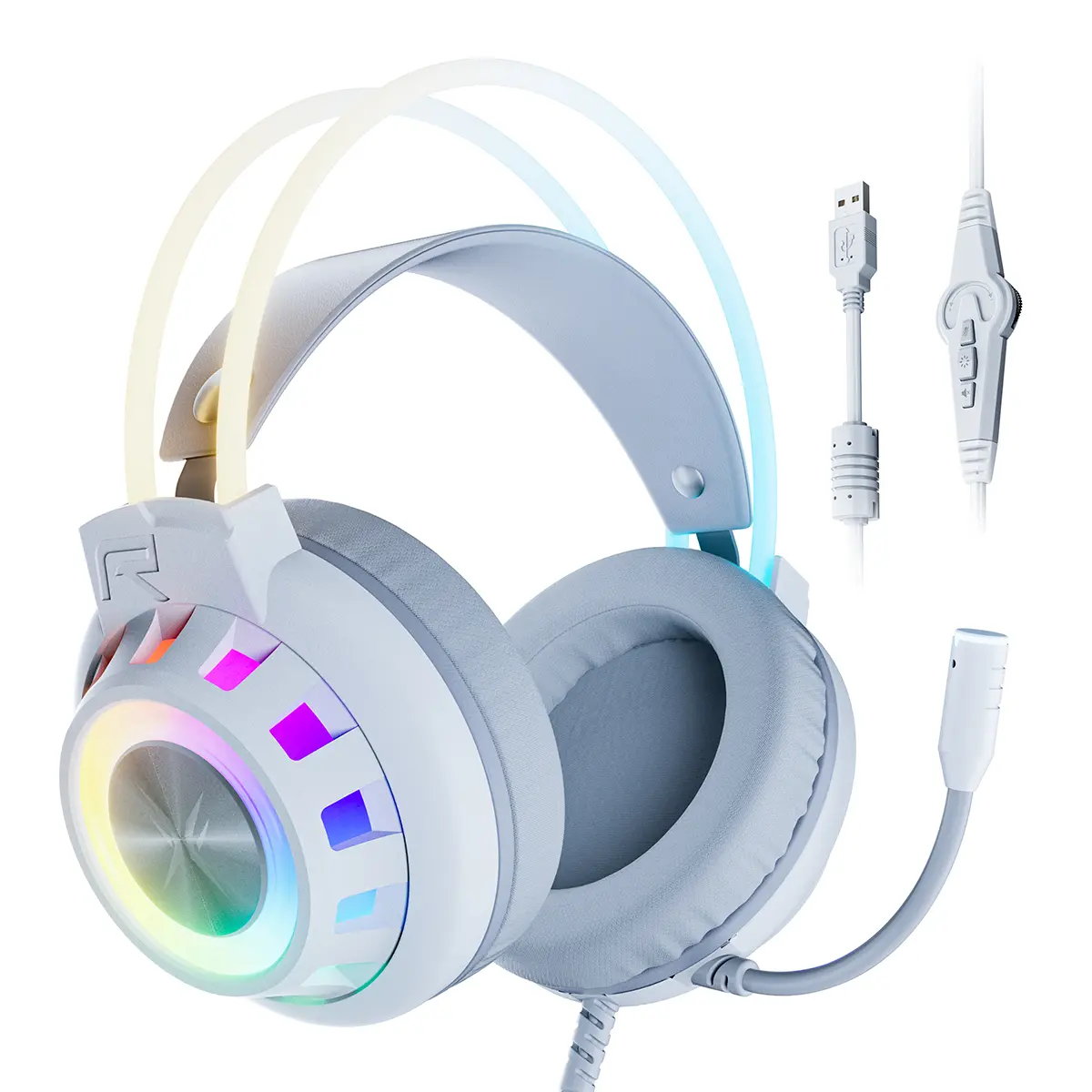 [Summer Wins] TAGRY TRONICX Immersive G3 Wired PC Gaming Headset Gamer Gifts for Him with 50Mm Driver, Noise Cancelling Mic, USB-A Headset with 7.1 Surround Sound, Control Box for Xbox/Pc/Ps5 Console/Switch Dock Mode Gaming Console