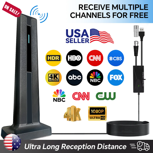 Summervibes TV Antenna – Compact Indoor 4K HDTV Digital Antenna for Smart Tvs, Easy Setup, Strong Signal Reception for Apartments, Bedrooms, Living Rooms & Small Spaces, Reliable Indoor Reception, No Cable Required, Outdoorfun RV TV Antenna