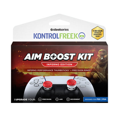 KontrolFreek Aim Boost Kit - Inferno Edition for PlayStation 5 (PS5) and PlayStation 4 (PS4) Controllers | Performance Thumbsticks and Precision Rings Included