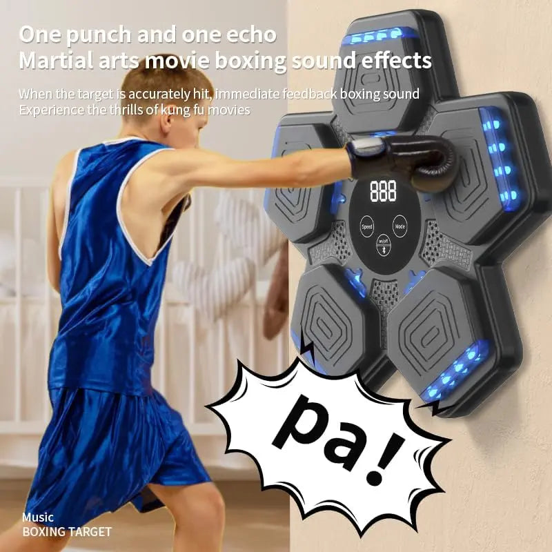 LED-Illuminated Electronic Punching Game for Kids - Wall-Mounted Boxing Target with Adjustable Speed and Volume, Ideal Fitness Toy for Home Sports and Holiday Gifts