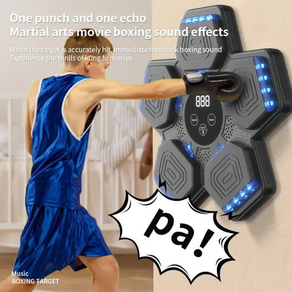 LED-Illuminated Electronic Punching Game for Kids - Wall-Mounted Boxing Target with Adjustable Speed and Volume, Ideal Fitness Toy for Home Sports and Holiday Gifts