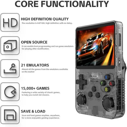 R36S Retro Video Handheld Game Console with Linux System 3.5 in IPS Screen 3000Mah Battery 32G+64G TF Card Pre-Installed Games for Christmas, Thanksgiving, Holiday Gift
