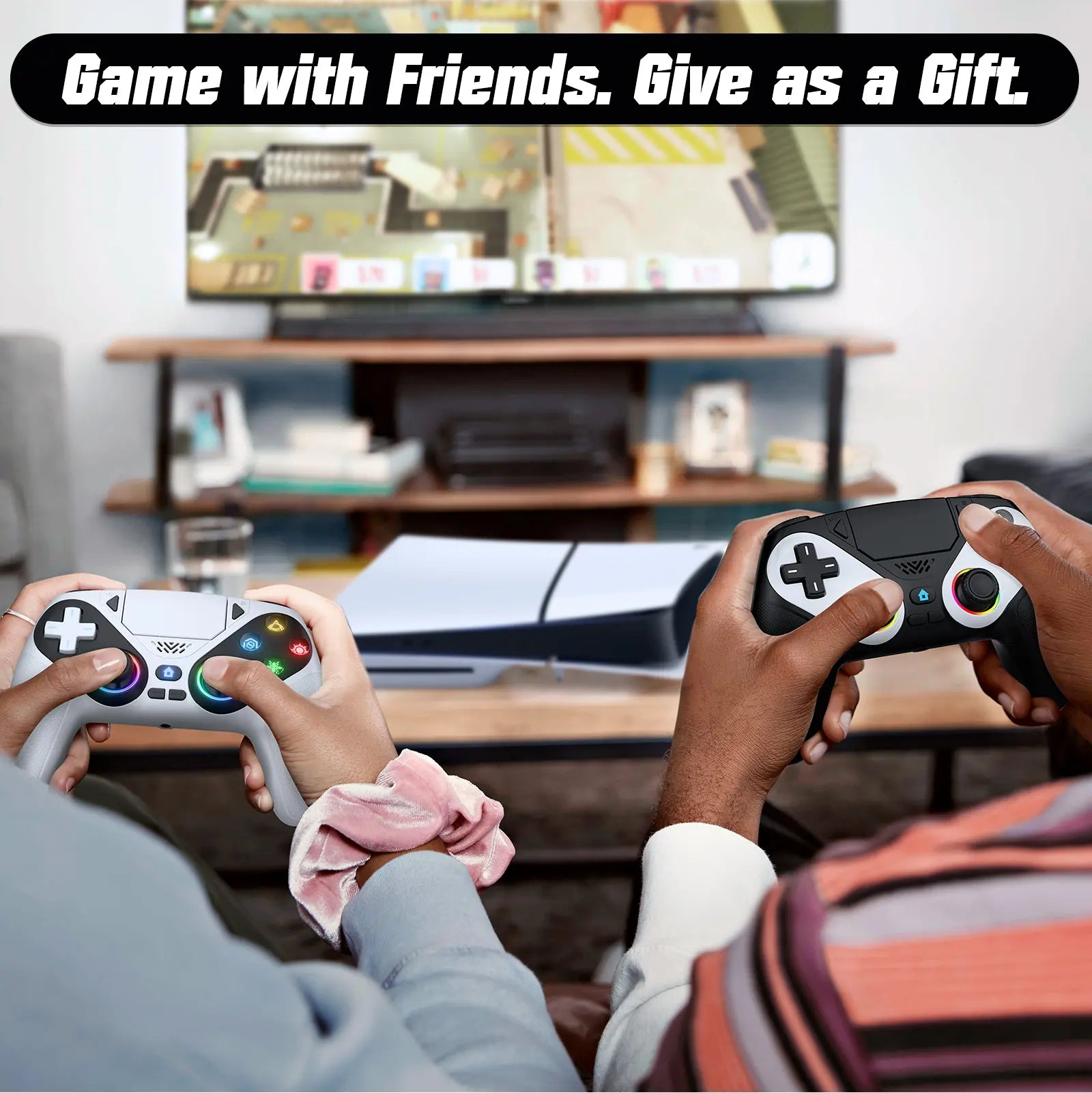 Wireless Gaming Controller Pro for PS5 with RGB LED Lighting – Turbo & Macro Programmable, Dual Vibration, Motion Sensing, Programmable Buttons, 1000mAh Fast-Charging, and Anti-Drift Calibration Guide by Summerwins