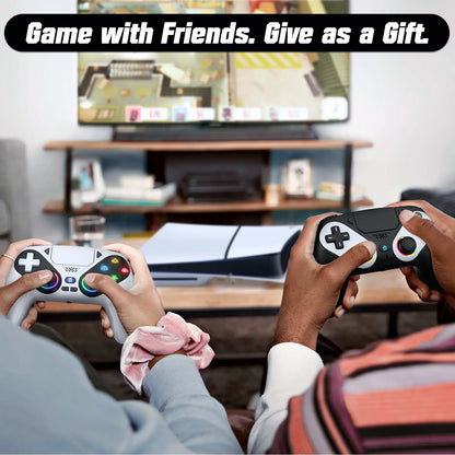 Wireless Gaming Controller Pro for PS5 with RGB LED Lighting – Turbo & Macro Programmable, Dual Vibration, Motion Sensing, Programmable Buttons, 1000mAh Fast-Charging, and Anti-Drift Calibration Guide by Summerwins