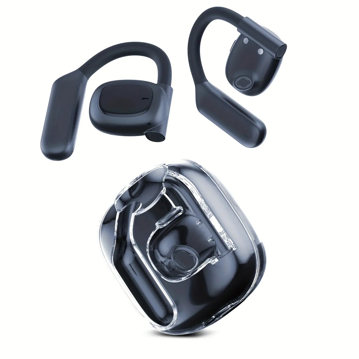 Open Ear Headphones with 80-Hour Playtime, Air Conduction Technology, Fast Charging, 16.2mm Hi-Fi Audio Drivers, Physical Controls, ENC Microphone, IPX5 Waterproof Rating, Bluetooth 5.4 - 2025 Upgrade for Fitness Use, Available in White and Black