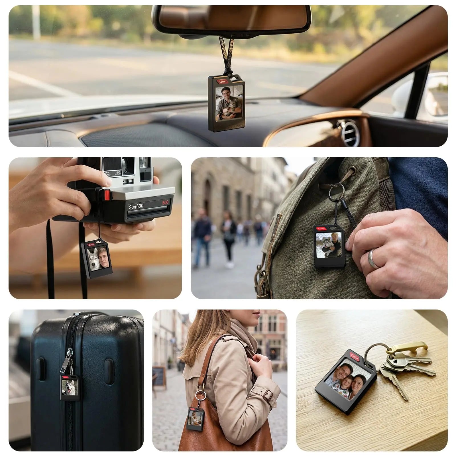 Phototag: Customizable E-Ink Tracker for Keys, Wallets, Luggage. Compatible with Apple Find My . Displays Photos and Emojis. up to 10 Months of Battery Life and IP65 Waterproof. Replaceable Battery.Personalized Gift.