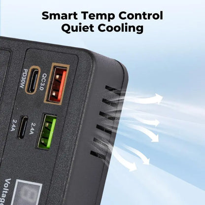 3-Day Delivery JOYTUTUS 2026 Car Truck Inverter 12V-24V to 220V with Smart Chip QC3.0 Fast Charging for Laptops, Tablets, and Phones - Includes USB Ports and Wireless CarPlay Adapter