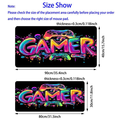 Large UV Reactive Gaming Mouse Pad - Thickened Non-Slip Rubber for E-Sports and Gaming Room Accessories