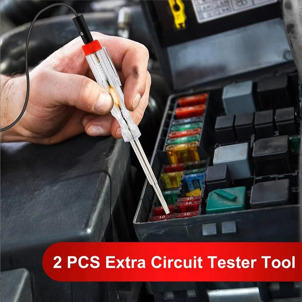 Car Fuse Kit, Car Fuse Circuit Detection Pen Tool, Multipurpose Car Blade Fuse Set with Box Clip Combination, Professional Car Repair Tool, Car Circuit Tester, Automotive Circuit Tester