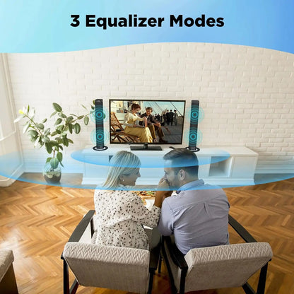 2-in-1 Wireless Sound Bar Speaker with Built-In Subwoofers for Smart TVs - Home Theater Audio System