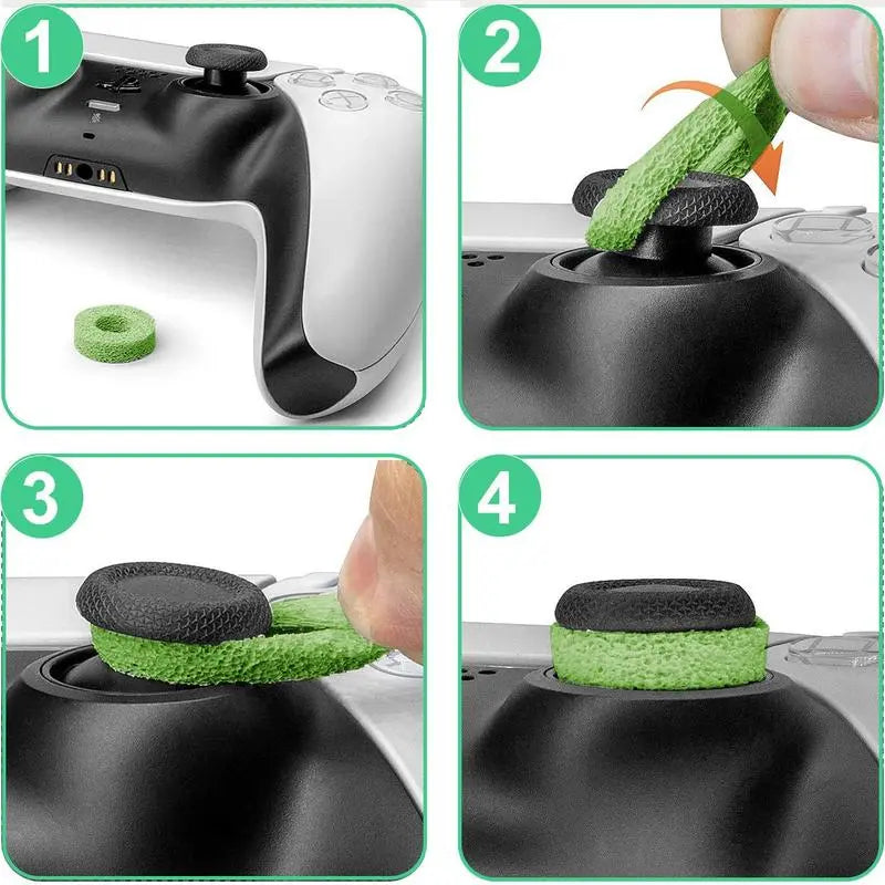 Precision Aim Boost Thumbstick Accessory Kit for PlayStation 5 and PlayStation 4 Controllers | Purple-Black Silicone Rubber Precision Rings (6 Pieces)