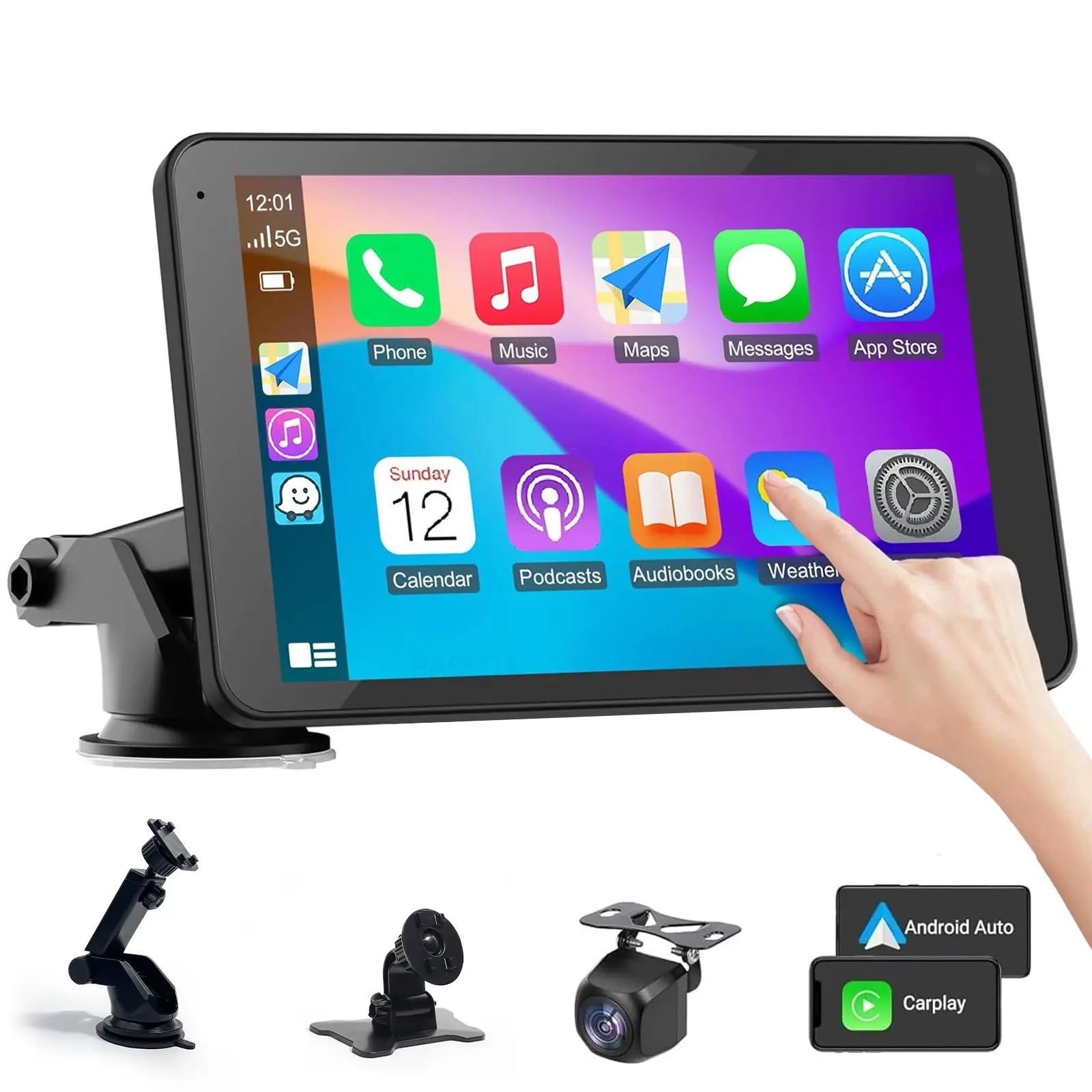 PASLDA 2026 Father's Day Gift - Enhanced Wireless CarPlay Screen for Android and iPhone: The Premier Portable CarPlay Adapter for Effortless In-Car Entertainment