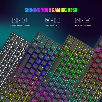 Magegee Keyboard TS91 Mini 60% Gaming Keyboard, RGB Backlit 61 Key Ultra-Compact Membrane Keyboard, TS91 Ergonomic Waterproof Office Computer Keyboard for PC, MAC, PS4, Xbox ONE Gamer(Black)