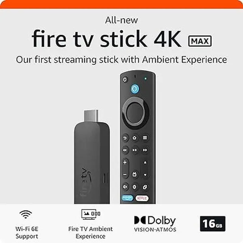 Amazon Fire TV Stick 4K Max Streaming Device with Wi-Fi 6E Support and Access to Free & Live TV