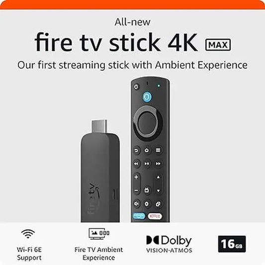 Amazon Fire TV Stick 4K Max Streaming Device with Wi-Fi 6E Support and Access to Free & Live TV