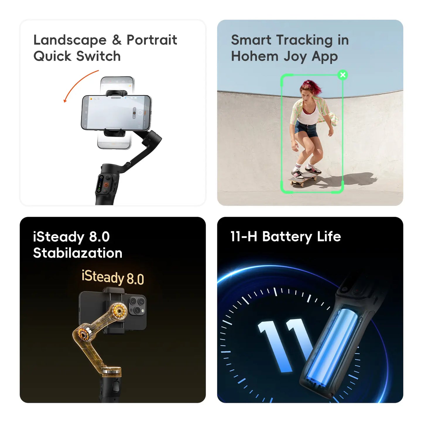 Hohem Isteady X3 SE Gimbal Stabilizer for Iphone & Android, Smartphone Foldable Gimbal with Detachable Remote Control, Portable Foldable 3-Axis Phone Gimbal for Android & Iphone17 Series, Ideal for Travel Vlogging