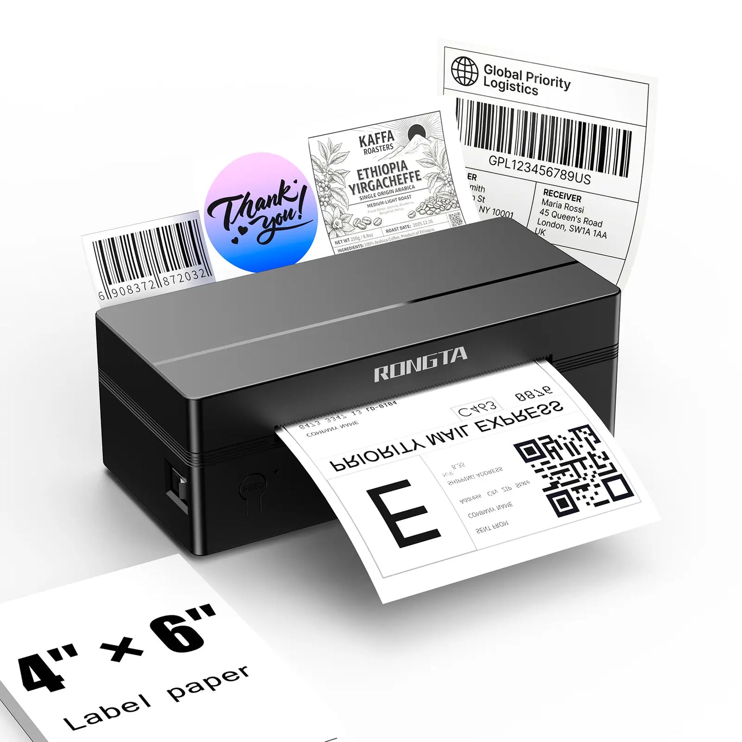 RT Wireless Bluetooth Thermal Label Printer - Compatible with iOS, Android, Windows, Mac, and Chromebook for Etsy, eBay, Shopify, and USPS Printing
